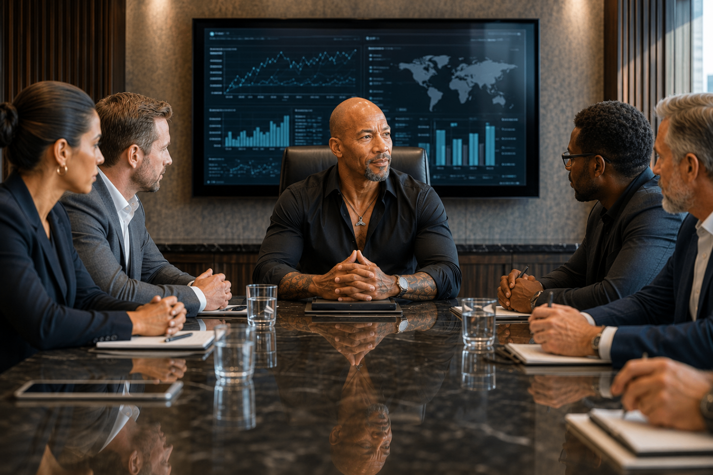 Ezra Masters in the boardroom.