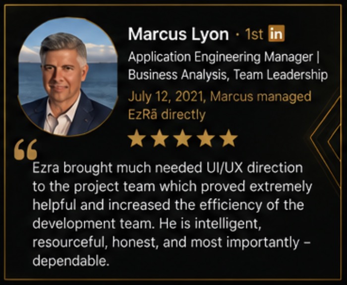 Professional recommendation from Marcus L. for Ezra Buddha Masters